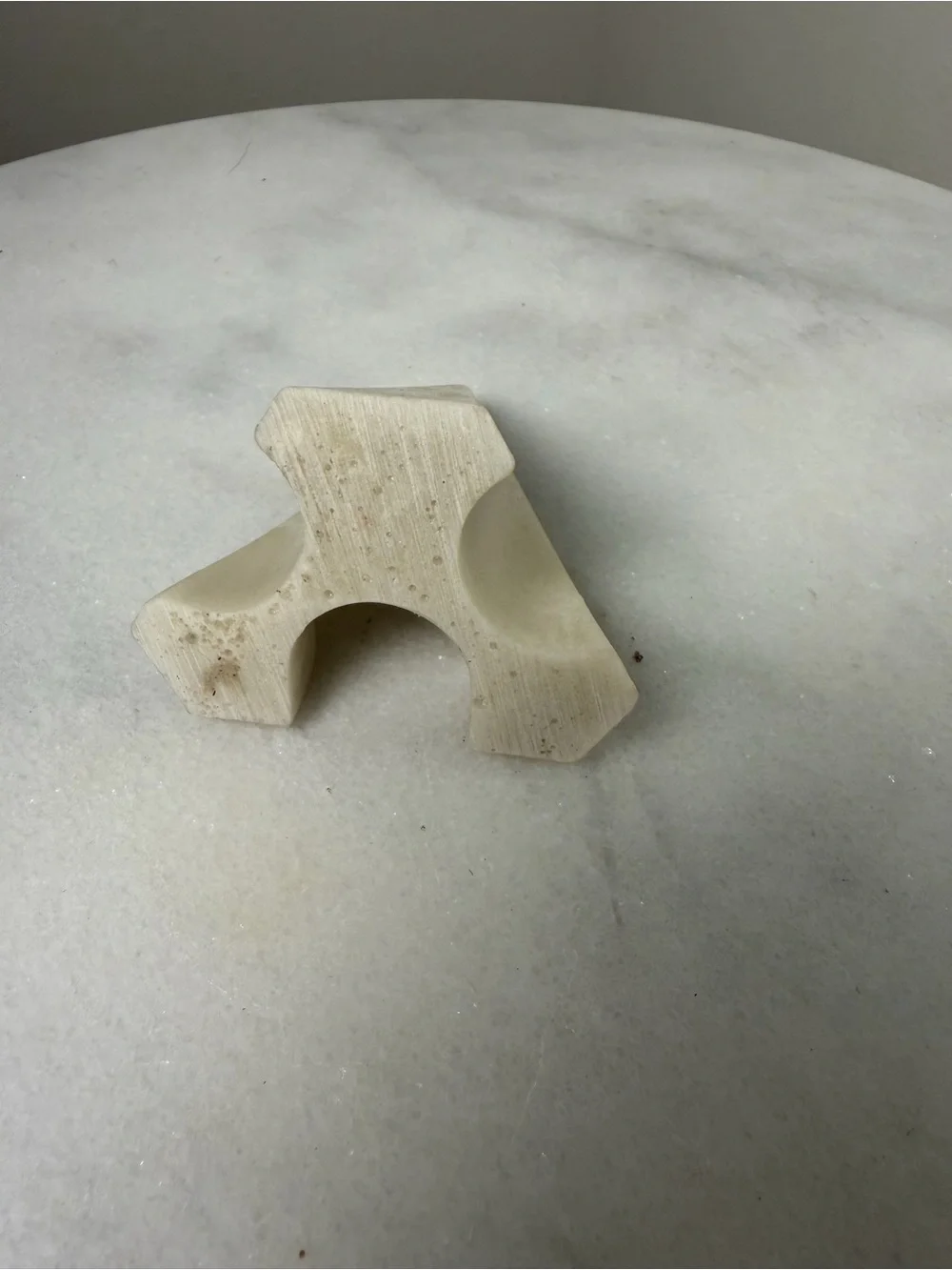Vintage Cream Stone Card Holder / Mini Easel